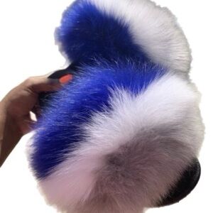 Genuine Blue Grey and White Slippers/Slides.